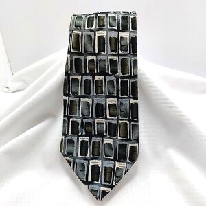 J Garcia Men's Tie Green/Blue/ Gray New York, N.Y. Collection 14 Silk Necktie